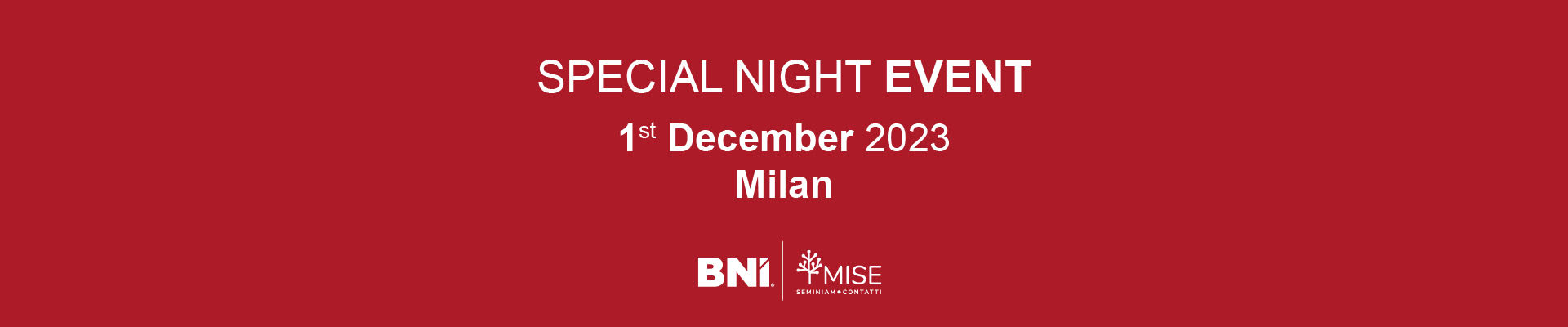 Special Night Event – Milan save the date